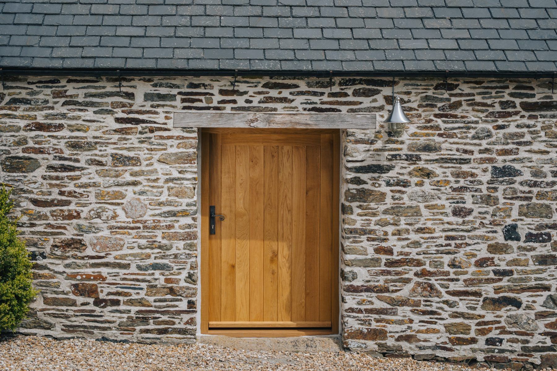 front on view of bespoke timber door for a barn