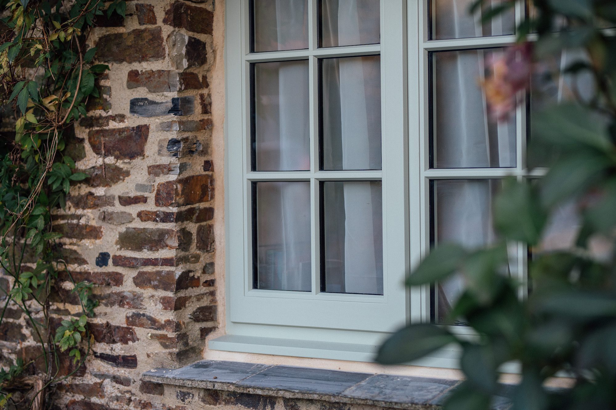 National Park thatched cottage casement window detailed view